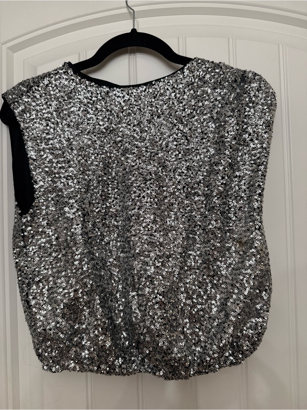 Express Silver Sequin Tank Top